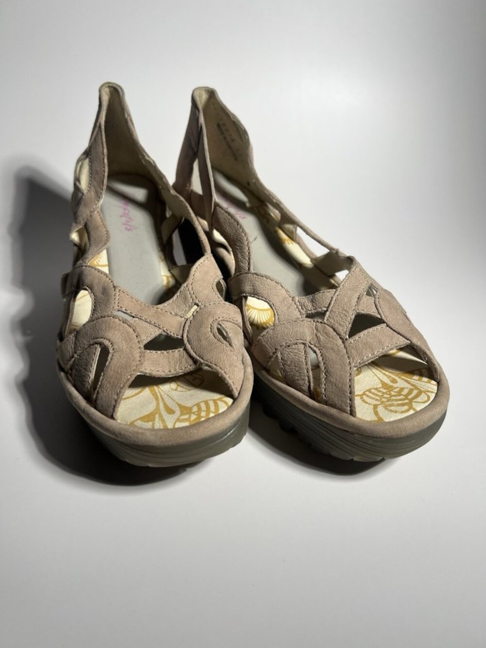 Fly London Yadi Leather Wedge Shoes Olive Green Women’s EU 38 US 7.5 - Picture 9 of 14